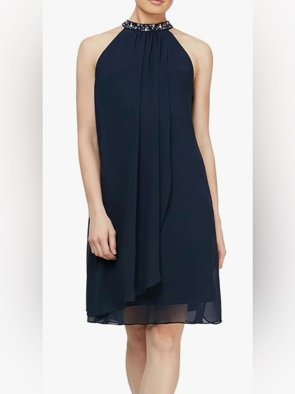 NWT S.L. Fashions Womens Jewel Halter Sheath Dress size 6
